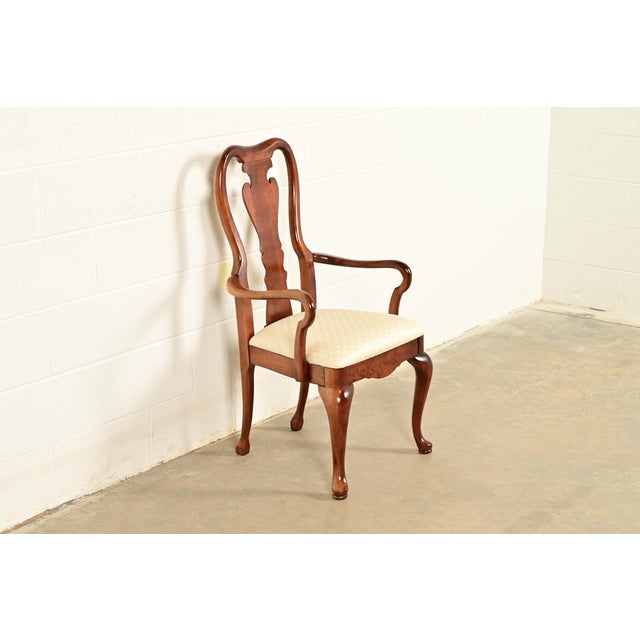 Thomasville Thomasville Queen Anne Carved Solid Mahogany Armchair For Sale - Image 4 of 11
