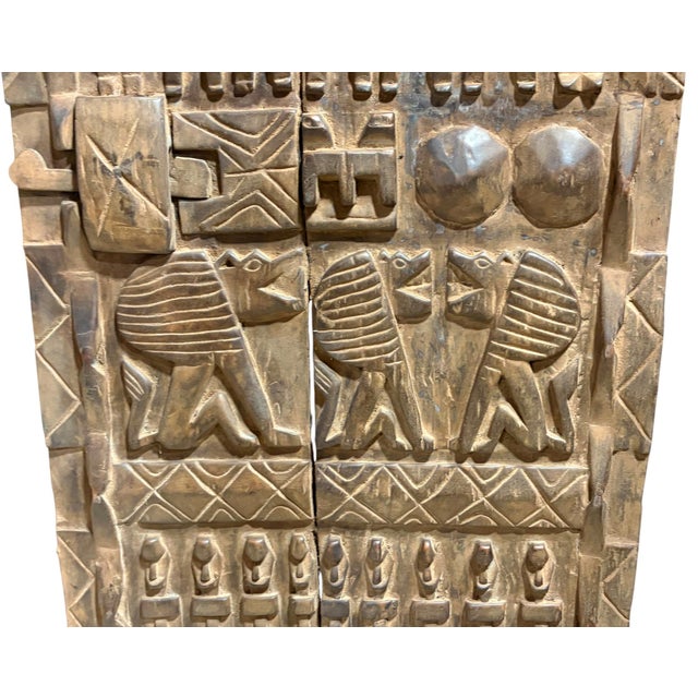 Vintage Dogon Granary Door With Nommo Ancestors Mali African 46" H For Sale - Image 4 of 11