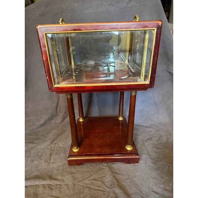 Traditional Antique Metamorphic Pop Up Bar Table Brass and Mahogany For Sale - Image 3 of 14