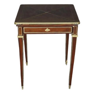Fine French Mahogany and Felt Games or Napkin Louis XVI Table For Sale