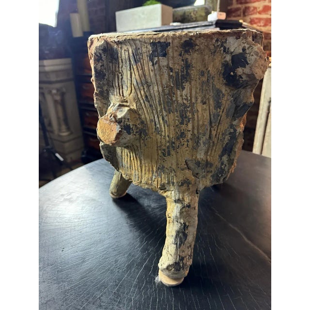Vintage French Faux Bois Concrete Planter | Mid-Century Garden Planter, Circa 1960s For Sale - Image 10 of 12