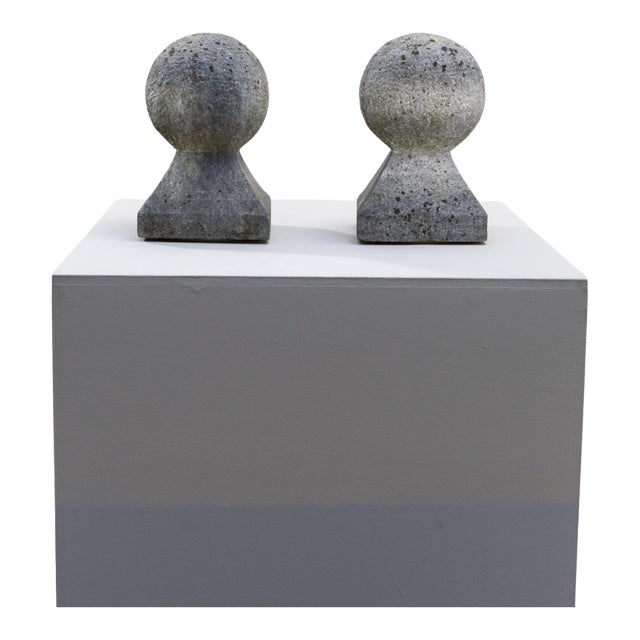19th Century Belgian Blue Stone Sculptures - A Pair For Sale