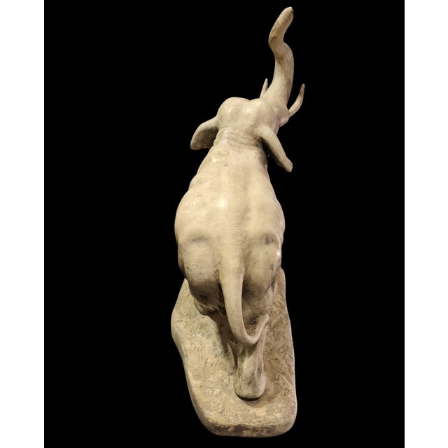 Art Deco Elephant in Terracotta and Plaster, 1940s For Sale - Image 9 of 10