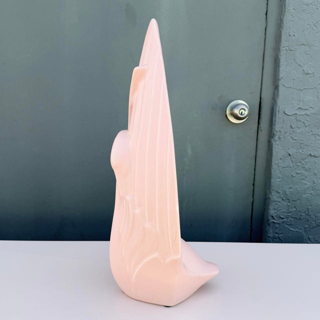 Postmodern Postmodern Gloss Pink Ceramic Swan Sculpture by Haeger For Sale - Image 3 of 7