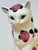 Modern Wemyss Ware/Plichta Pottery Cat with Chrysanthemum Decoration and Glass Eyes For Sale - Image 3 of 8