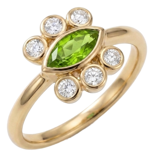 Peridot Marquise Cut Ring | August Birthstone Ring | Unique Style Gemstone Statement Us 7