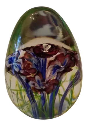 Vintage Eggshaped Murano Blown Glass Paperweight