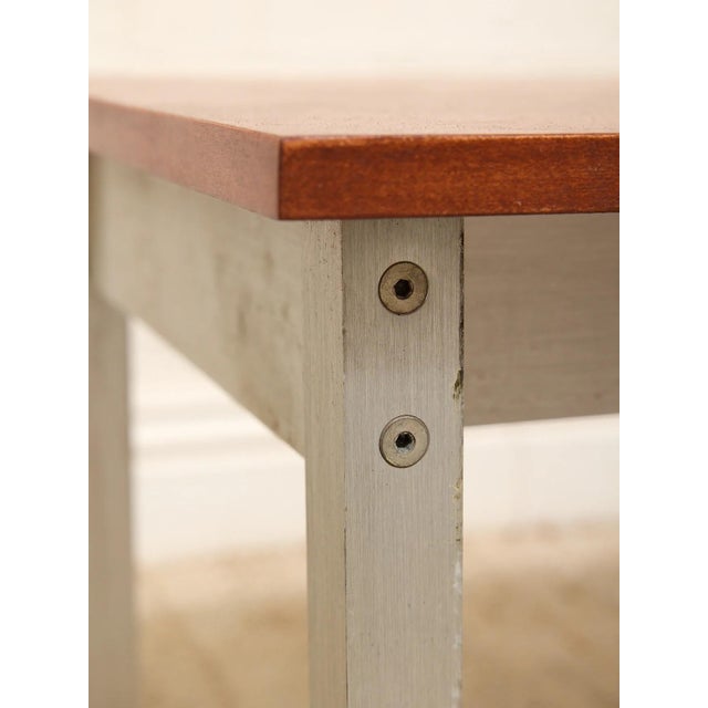 Silver Vintage Modernist Wood and Metal Coffee Table For Sale - Image 8 of 10