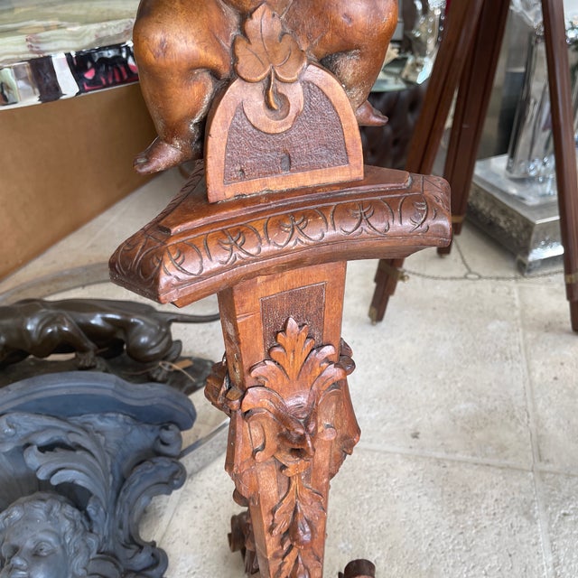 Sienna Antique Italian Renaissance Revival Cherub Wood Pedestal For Sale - Image 8 of 10