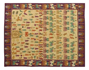 Vintage Indian Embroidered Bedspread, 1950s