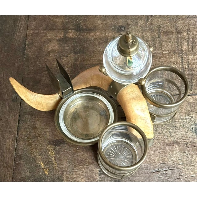 Antique Horn and Brass Desk Standish or Smoking Set For Sale In New York - Image 6 of 10