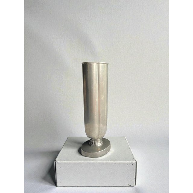 Swedish Art Deco Pewter Vase from Gab, 1939 For Sale - Image 3 of 11