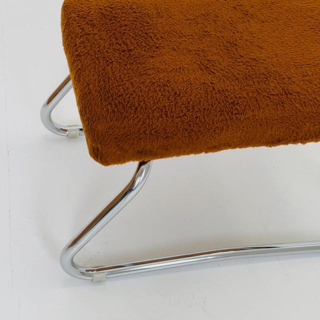 Brown Mid-Century Modern Bauhaus Stool with Chrome Accents and Hidden Steps, 1960s For Sale - Image 8 of 11