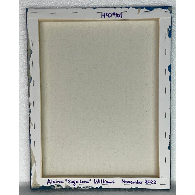 Blue Green Water Seascape Original Painting H2o #107 For Sale - Image 9 of 12