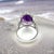 Metal Natural Amethyst Diamond Ring Size 6.5, 14k Gold 8.83 TCW Certified For Sale - Image 7 of 11