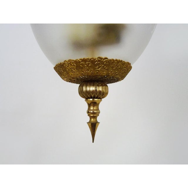Suspension in Brass and Engraved Glass Globe, 1960s For Sale - Image 9 of 11