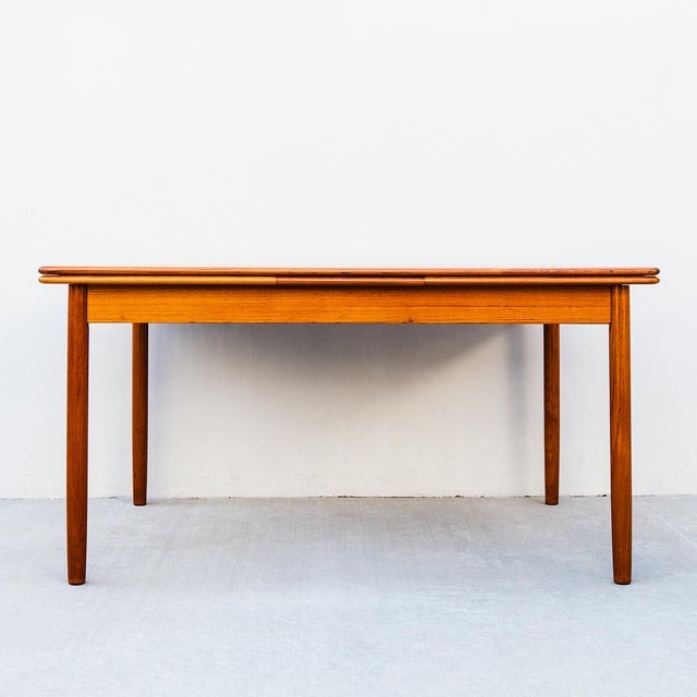 Mid-Century Modern Restored 1960s Danish Modern Teak Draw Leaf Dining Table for 10 Guests For Sale - Image 3 of 12