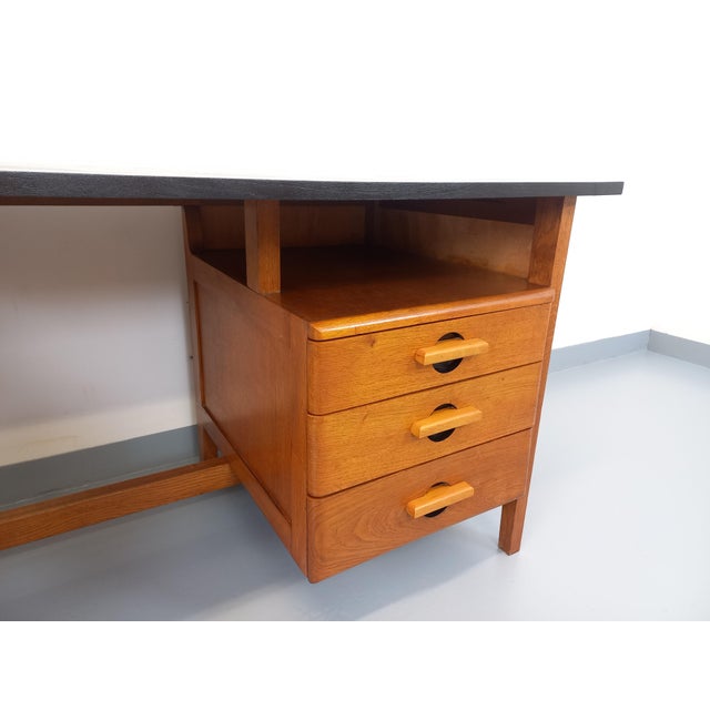 Vintage Desk in Oak, 1960s For Sale - Image 4 of 18