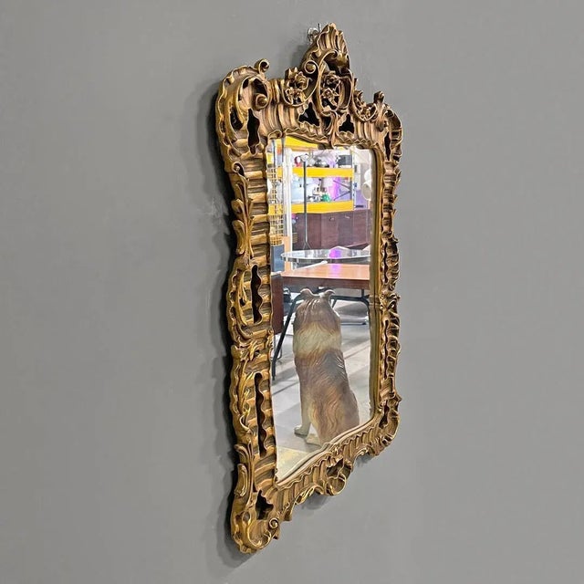 Mid-Century Modern Golden Decorated Wall Mirror, 1960s For Sale - Image 4 of 13