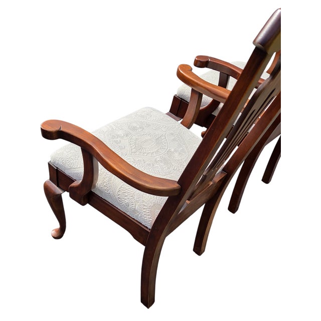 2 Pennsylvania House Cherry Dining Room Armchairs Chippendale Sheild Back For Sale - Image 11 of 14
