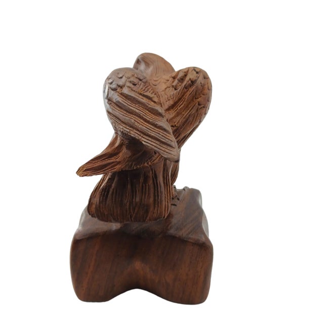 Handcarved wooden miniature figurine' eagle beautiful intricate details It can be a great addition piece to any office or...