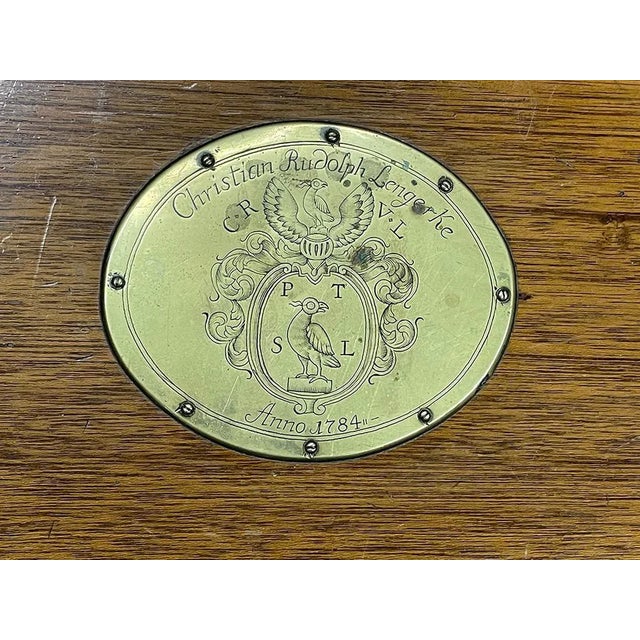 Antique Camphor Wooden Chest with Brass, 1784 For Sale - Image 3 of 13