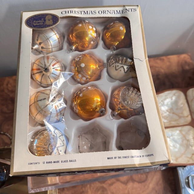 Vintage European Mercury Glass Christmas Ornaments- Set of 10 For Sale - Image 9 of 9