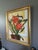 1960s Mid-Century Modern 'Vivid Blossoms' Vintage Expressive Floral Still Life Oil Painting, Framed For Sale - Image 5 of 11