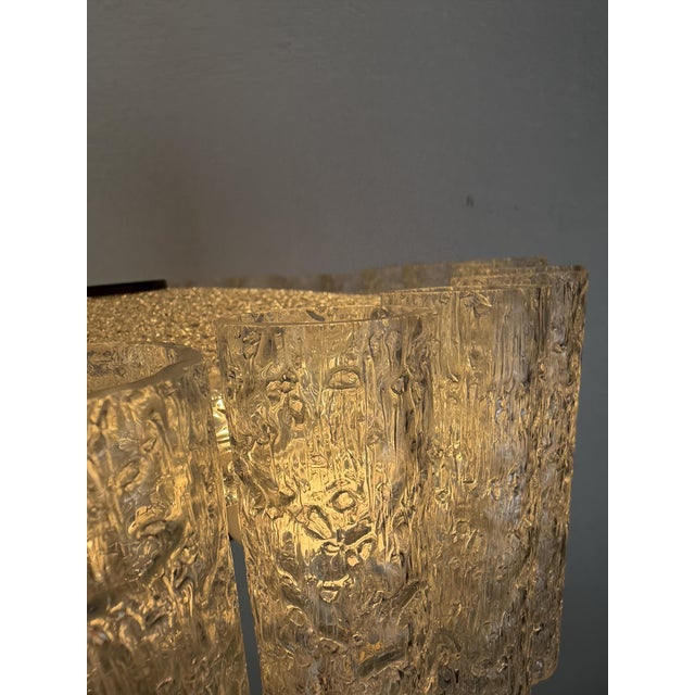 Mid-Century Modern Ice Glass Pendant Light from Doria Leuchten, Germany, 1970s For Sale - Image 3 of 18