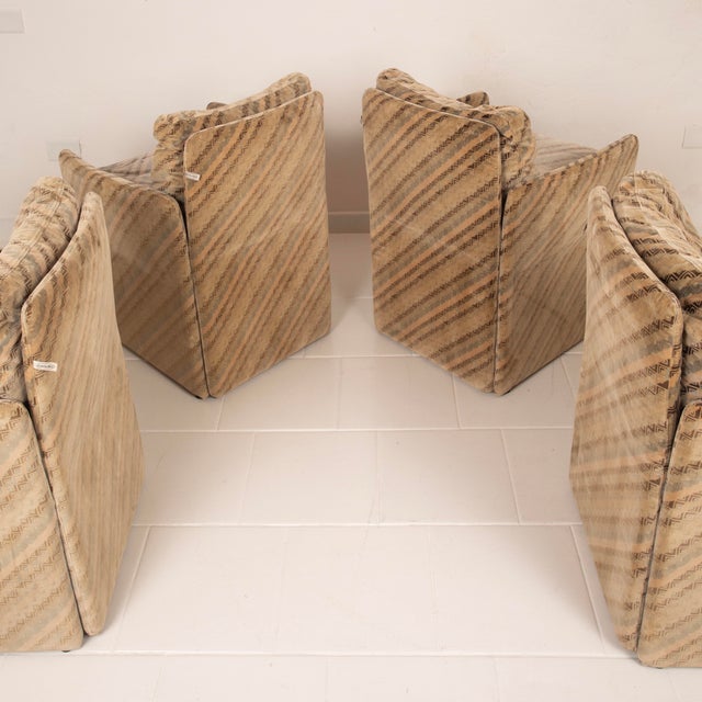 1980s Salpol Armchairs by Angelo Mazzola and Missoni, 1980s, Set of 4 For Sale - Image 5 of 15