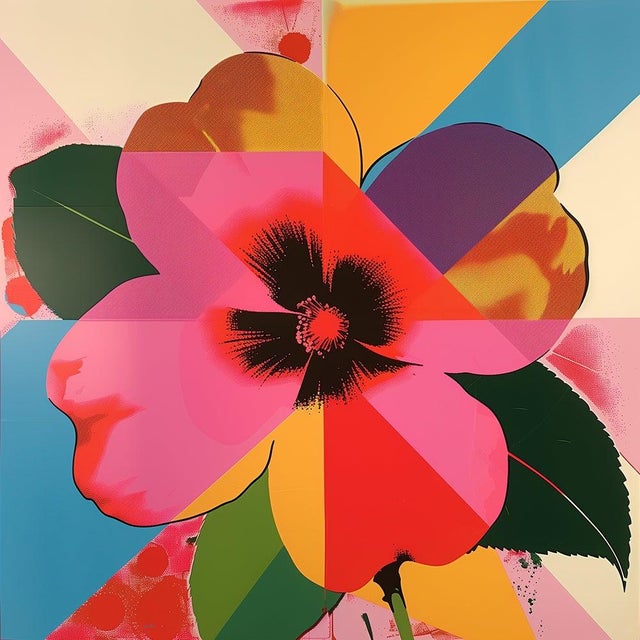 A vibrant and sophisticated collection of four botanical prints that reinterprets the timeless beauty of flowers through...