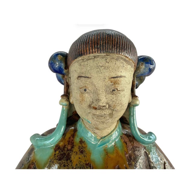 Very Large Fine Pair of Chinese Shiwan Figures of Immortals Qing Dynasty For Sale - Image 10 of 17