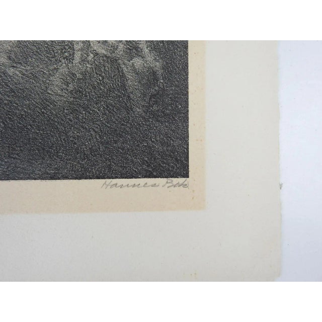 Vintage circa 1943 lithograph on paper by Hannes Bok (American 1914-1964), pseudonym for the American illustrator Wayne...