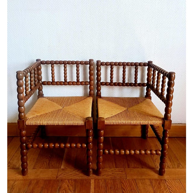 Vintage Dutch Bobbin Chairs, 1920s, Set of 2 For Sale - Image 9 of 11