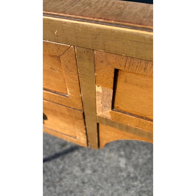 1960s Thomasville Louis XVI Desk on Wheels and Cane Chair Fleur Di Lis on Both 1965 For Sale - Image 5 of 6