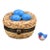 Hand-Painted Porcelain Bird Nest Hinged Trinket Box Blue Eggs & Miniature Bird For Sale
