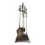 Italian Die-Cast Brass 5-Piece Fireplace Tool Set For Sale