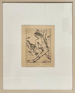 Paul Kleinschmidt, 1920 German Expressionist Figurative Etching Daniel with Lion Paul Kleinschmidt, 1920