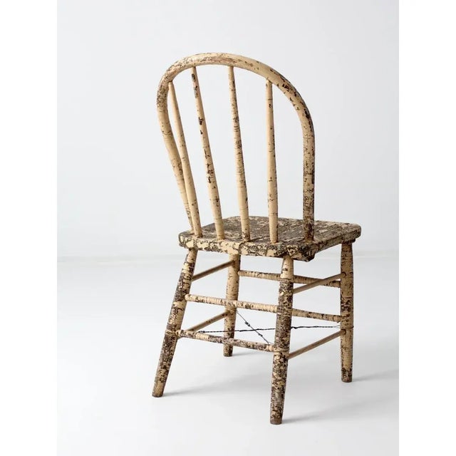Antique Spindle Back Farmhouse Chair For Sale - Image 6 of 11