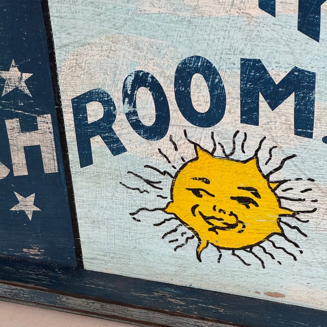Brilliant Decorative Vintage Tavern Sign in Blues, Advertising Meals Where Miners Are Welcome For Sale - Image 9 of 13