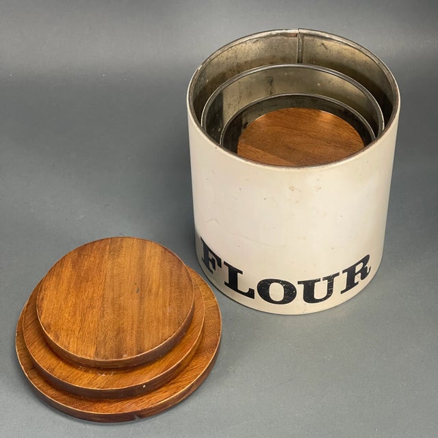 Vintage 70s Ransburg Nesting Tin Canister Storage Coffee, Tea, Flour & Sugar - Set of 4 For Sale - Image 11 of 13