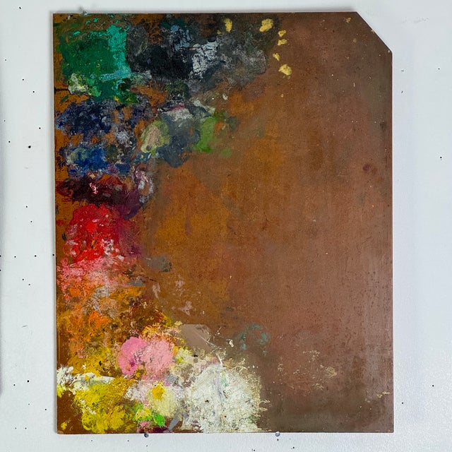 American Rare Twin Pair of Authentic Vintage Used Artist Paint Palettes, Large Size For Sale - Image 3 of 10