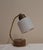 Vintage Bedside Lamp with Brass Frame with Teak Veneer and White Glass Shade, 1970s For Sale - Image 6 of 10