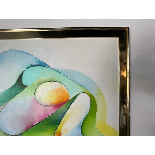Green 70's Hilda Rindom Expressionist Abstract Painting/Sold For Sale - Image 8 of 12