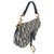 Contemporary Navy Oblique Canvas Mini Saddle Bag For Sale - Image 3 of 8