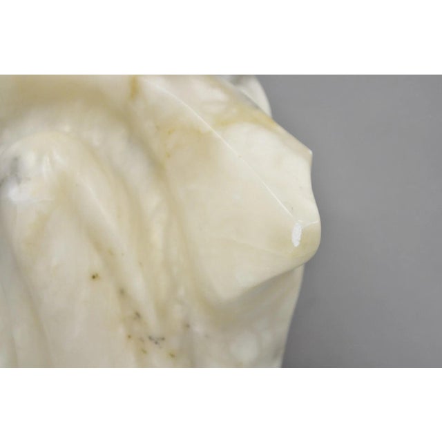 Vintage Seymour Shuren Modern Carved Alabaster Native American Figure Sculpture For Sale - Image 10 of 17