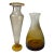 Art Glass Amber Murano Bullicante and Frosted Vase- A Pair For Sale