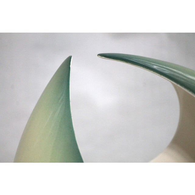 Rare 1950s Torino, Italy Green Ottavio Galante (1894-1974) Ceramic Vase For Sale - Image 6 of 7