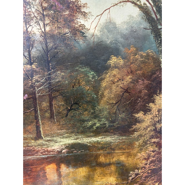 Late 19th Century 19th Century River Landscape Oil Painting For Sale - Image 5 of 12
