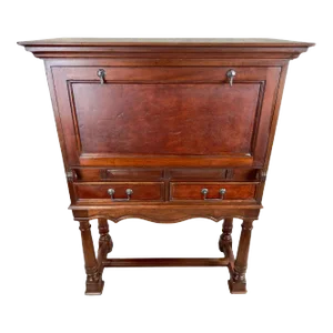 Traditional Style Mahogany Wine Bar Secretary Cabinet by South Cone Trading Co